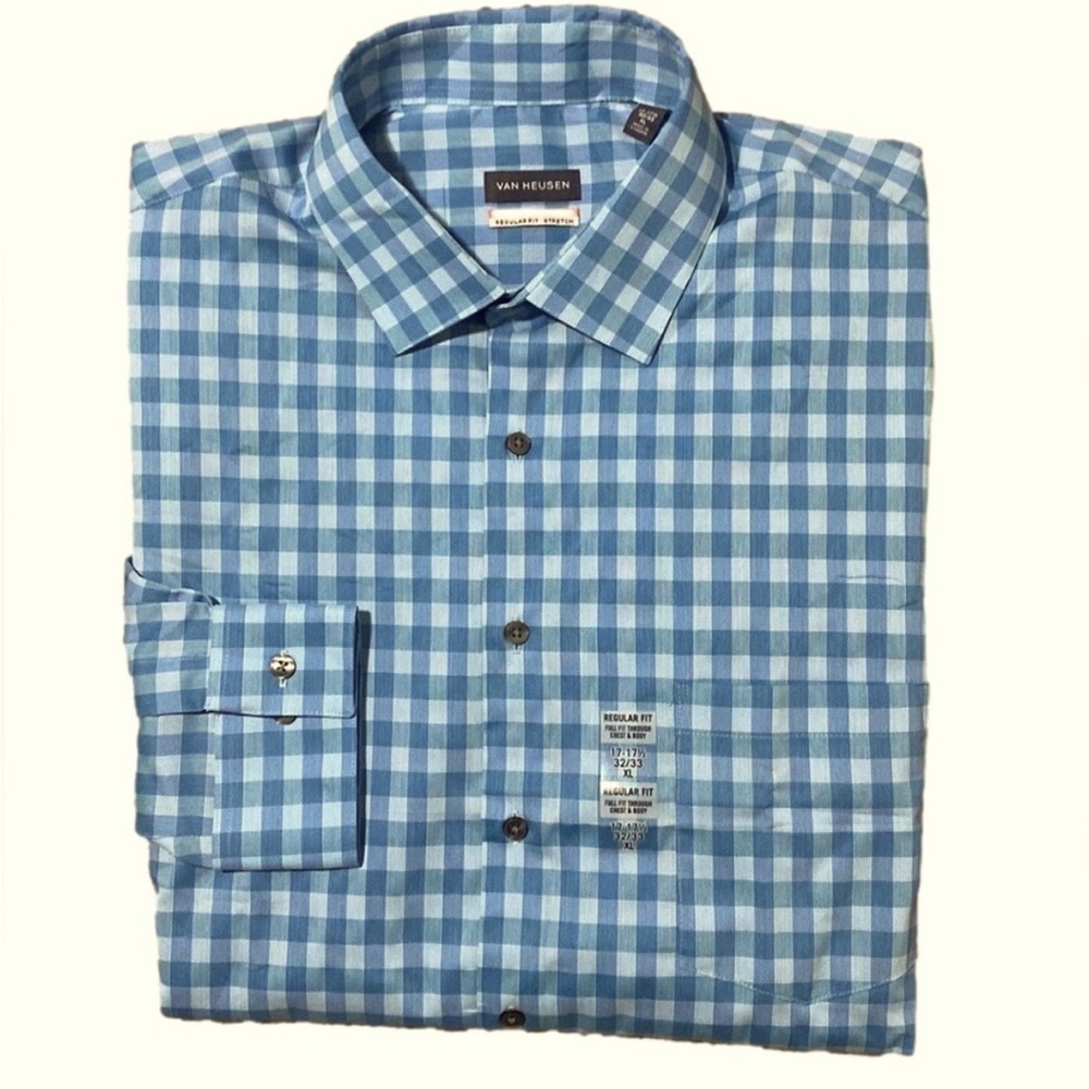 NWT Van Heusen Reg Fit Dress Shirt Size 17-17.5” 34/35